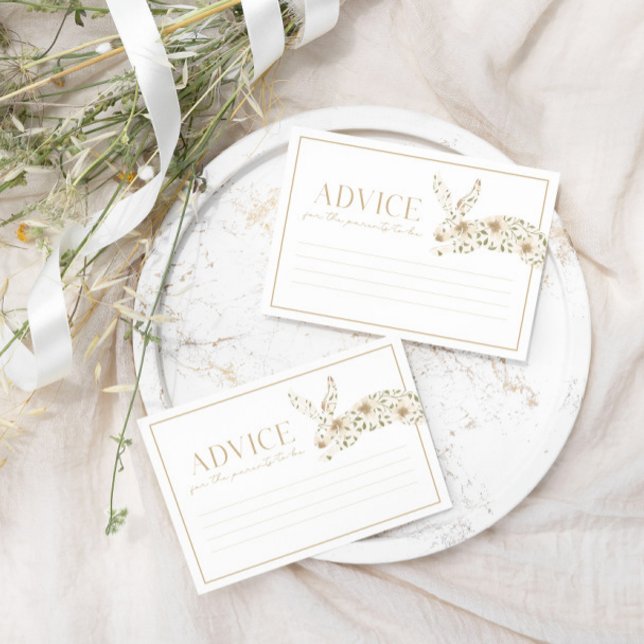 Tarjeta De Consejos Somebunny Spring Floral Elegante Baby Shower (Subido por el creador)