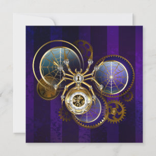 Tarjeta De Consejos Spider Steampunk sobre fondo morado