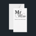 Tarjeta De Consejos Sr.&Mrs. Simple Elegant Typography Boda Wishes<br><div class="desc">Magnífica tipografía simple Tarjeta de deseos en blanco y negro "Mr&Mrs." boda Haga clic en el botón personalizar para personalizar el diseño eligiendo el color de fondo que le guste e incluso agregue su propio texto.</div>