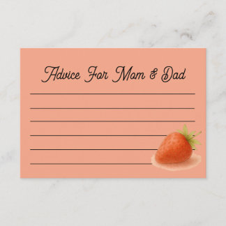 Tarjeta De Consejos Strawberry Dreams Advice For Mom and Dad Card