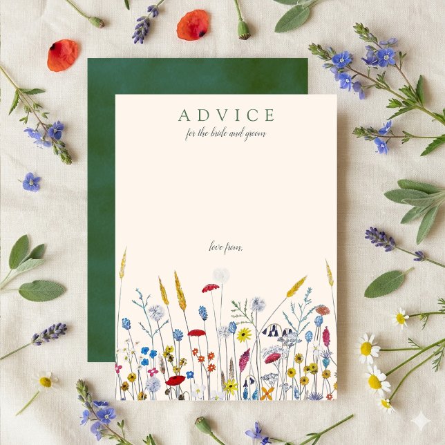Tarjeta De Consejos Suite de Boda Pradera de Flores Silvestres - (Subido por el creador)