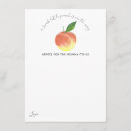 Tarjeta De Consejos Sweet Little Peach Baby Shower