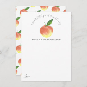 Tarjeta De Consejos Sweet Little Peach Baby Shower