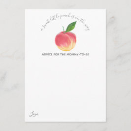 Tarjeta De Consejos Sweet Little Peach Baby Shower