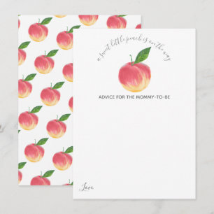 Tarjeta De Consejos Sweet Little Peach Baby Shower