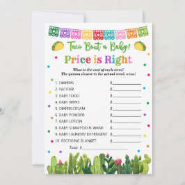 Tarjeta De Consejos Taco Baby Shower Price tiene razón, Taco Bout