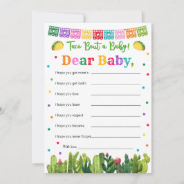 Tarjeta De Consejos Taco Baby Shower quiere un bebé, Taco Bout