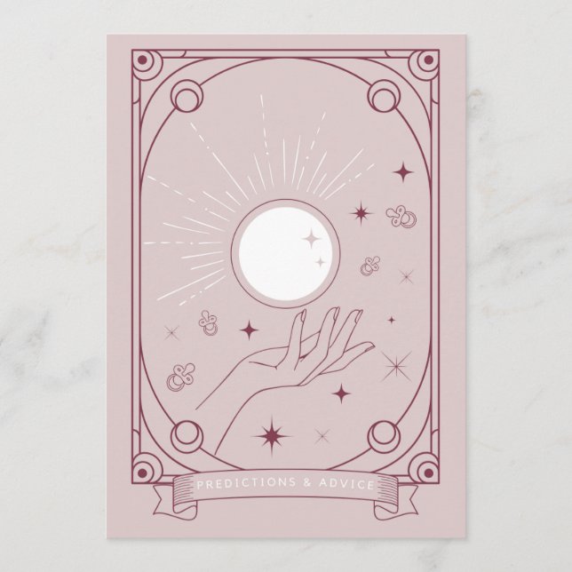 Tarjeta De Consejos Tarot Predictions & Advances Card Pink (Anverso)