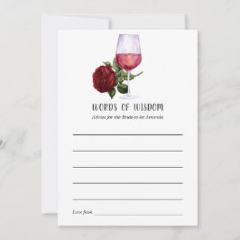 Tarjeta De Consejos Tasting de vino floral rojo borgoña para despedida