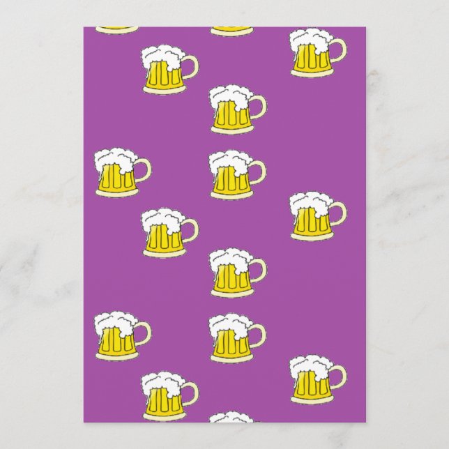 Tarjeta De Consejos Taza de cerveza espumosa en morado (Anverso)