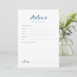 Tarjeta De Consejos Teal Simple Modern Brush Script Graduation
