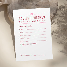 Tarjeta De Consejos Tipografía simple moderna Graduado consejos y dese