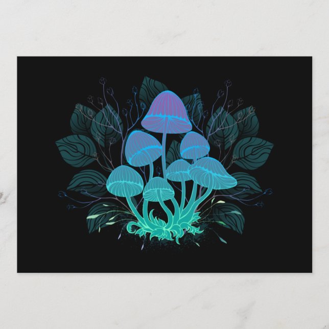 Tarjeta De Consejos Toadstools en Bushes (Anverso)