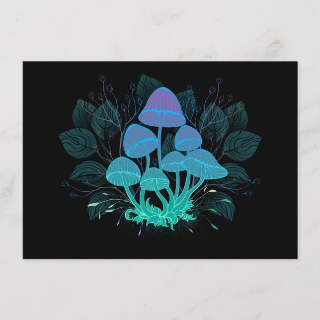 Tarjeta De Consejos Toadstools in Bushes (Anverso)