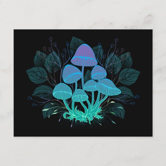 Tarjeta De Consejos Toadstools in Bushes (Anverso)