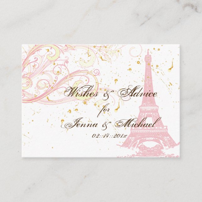 Tarjeta De Consejos TORRE DE EIFFEL DE PINCA DE PixDezines+DESEOS+CONS (Anverso)