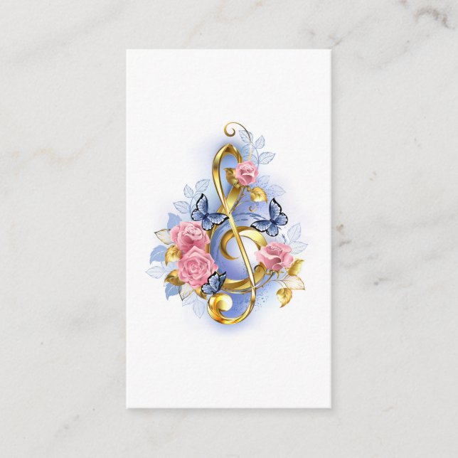 Tarjeta De Consejos Treble arrecife con rosas rosas rosas rosas (Anverso)