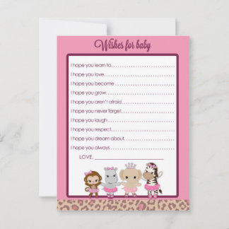 Tarjeta De Consejos Tu cute Ballerina Baby Shower quiere bebé
