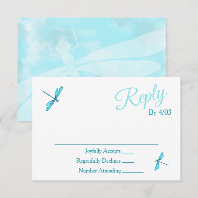 Tarjeta De Consejos Turquoise RSVP Enclosure Cards (Anverso / Reverso)
