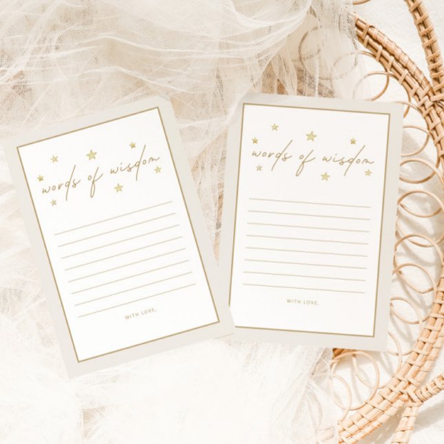 Tarjeta De Consejos Twinkle Twinkle Little Star Ivory Baby Shower (Subido por el creador)