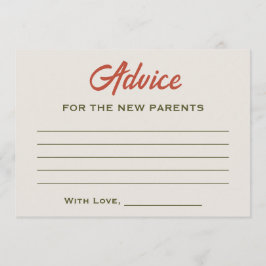 Tarjeta De Consejos Una pequeña calabaza Baby Shower otoño hojas otoño