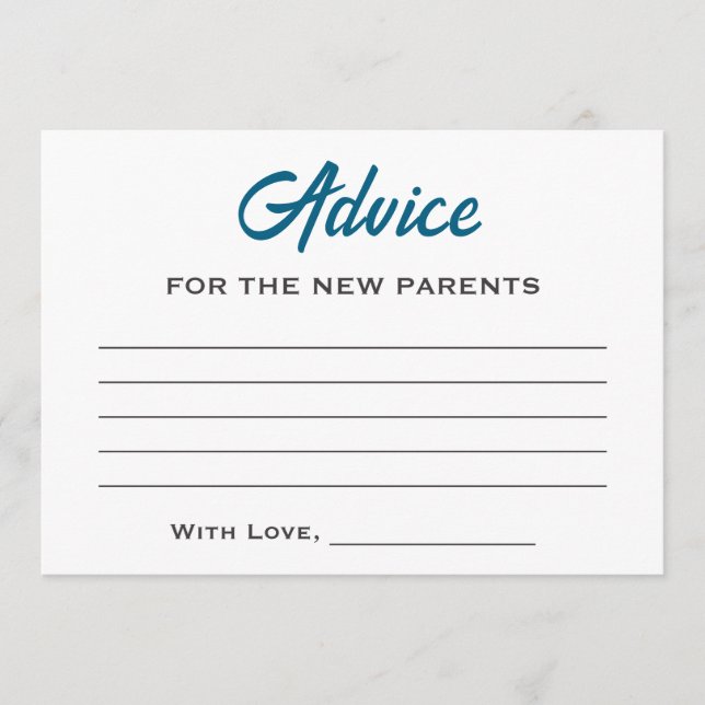 Tarjeta De Consejos Under the Sea Hello Baby Shower Gray Whale Blue (Anverso)