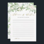 Tarjeta De Consejos Vegetación acuática y Boda de flores blancas<br><div class="desc">Dé su consejo y buenos deseos a los recién casados con esta caprichosa tarjeta de consejo boda. Cuenta con ilustraciones acuáticos de vegetación y flores blancas con motivos botánicos a juego. Esta tarjeta de consejos y deseos es perfecta para bodas de primavera e invierno.</div>