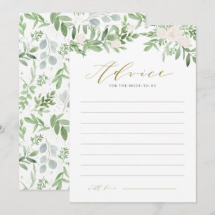 Tarjeta De Consejos Vegetación acuática y ducha de flores blancas