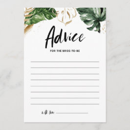 Tarjeta De Consejos Vegetación tropical y ducha de novias de Relieve m