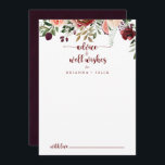 Tarjeta De Consejos Verano Rústico Boda Floral Bien Deseado<br><div class="desc">Este rústico boda floral de verano es perfecto para un boda moderno. El diseño se compone de flores de color burdeos, rosa y azul con hojas verdes en un fondo manchado de color marrón. Estas tarjetas son perfectas para un boda, una ducha de novia, una ducha de bebé, una fiesta...</div>