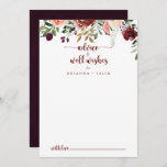 Tarjeta De Consejos Verano Rústico Boda Floral Bien Deseado<br><div class="desc">Este rústico boda floral de verano es perfecto para un boda moderno. El diseño se compone de flores de color burdeos, rosa y azul con hojas verdes en un fondo manchado de color marrón. Estas tarjetas son perfectas para un boda, una ducha de novia, una ducha de bebé, una fiesta...</div>