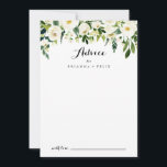 Tarjeta De Consejos Verdor Boda de caligrafía floral de otoño blanco<br><div class="desc">Esta tarjeta de consejo boda de caligrafía floral blanca de otoño es perfecta para un boda rústico. El diseño presenta elegantes peonías blancas acuarelas con follaje verde. Estas tarjetas son perfectas para un boda, una ducha de novia, una ducha de bebé, una fiesta de graduación y más. Personalice las tarjetas...</div>
