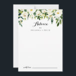Tarjeta De Consejos Verdor Boda de caligrafía floral de otoño blanco<br><div class="desc">Esta tarjeta de consejo boda de caligrafía floral blanca de otoño es perfecta para un boda rústico. El diseño presenta elegantes peonías blancas acuarelas con follaje verde. Estas tarjetas son perfectas para un boda, una ducha de novia, una ducha de bebé, una fiesta de graduación y más. Personalice las tarjetas...</div>