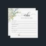 Tarjeta De Consejos Verdor, deseos para la novia y el novio/novia<br><div class="desc">Elegante tarjeta de consejo de boda, con exquisito detalle de vegetación y modernos elementos caligráficos escritos a mano. Boda y dueña de novias pueden cambiar el mensaje "Deseos para la novia y el novio" por "Deseos para la novia o la futura novia" utilizando el cuadro de texto proporcionado. La vegetación...</div>