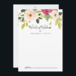 Tarjeta De Consejos Verdor Pink Rubor Floral Bodas palabras de sabidur<br><div class="desc">Esta carta de consejo de sabiduría con bodas florales y color rosa verde es perfecta para un boda sencillo. El diseño presenta peonías pintadas a mano ilustradas hermosas, rosadas, amarillas y amarillas con follaje verde. Estas tarjetas son perfectas para un boda, una ducha de novia, una ducha de bebé, una...</div>