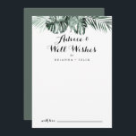 Tarjeta De Consejos Verdor tropical Boda floral blanca Deseos<br><div class="desc">Este moderno boda de caligrafía es perfecto para un boda rústico. El diseño incluye ramos de hojas de palmera verdes con flores blancas adorables. Estas tarjetas son perfectas para un boda, una ducha de novia, una ducha de bebé, una fiesta de graduación y más. Personalice las tarjetas con los nombres...</div>