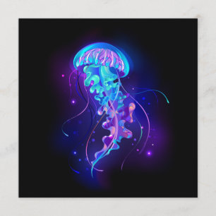 Tarjeta De Consejos Vibrante color Glustre medusas