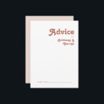 Tarjeta De Consejos Videos retro simples | Boda Rosa Rubor<br><div class="desc">Las simples vigas retro | la tarjeta de consejo color rosa negro es perfecta para su boda de tonalidades de tierra vintage. El diseño presenta una minimalista fuente hippie rústica tipo boho. La paleta de colores neutros del desierto del suroeste y las letras bohemias de mediados de siglo se combinan...</div>