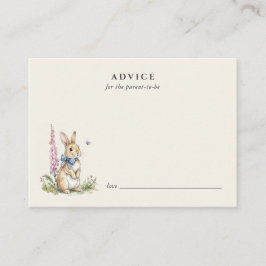 Tarjeta De Consejos Vintage Bunny Baby shower Advice 