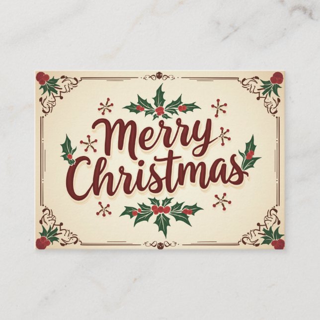 Tarjeta De Consejos Vintage Christmas (Anverso)
