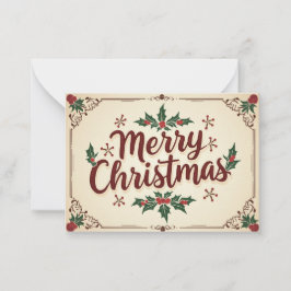 Tarjeta De Consejos Vintage Christmas