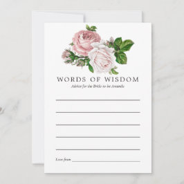 Tarjeta De Consejos Vintage Rubor y Burgundy Floral Bridal Advance