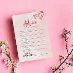 Tarjeta De Consejos Watercolor Floral Cerezo Floreciente Primavera Bod<br><div class="desc">Esta tarjeta de consejo para Bodas de color rosa Floral Cherry Blossom es una manera única y elegante de reunir consejos y buenos deseos de los huéspedes en un boda. El delicado diseño floral y el suave color rosa del agua crean un ambiente romántico y elegante, perfecto para cualquier boda...</div>
