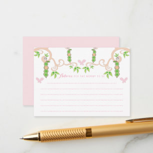 Tarjeta De Consejos Whimsical Pea En Un Juego De Baby Shower Chica Pod