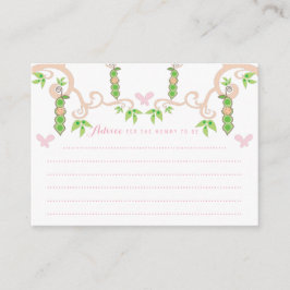 Tarjeta De Consejos Whimsical Pea En Un Juego De Baby Shower Chica Pod