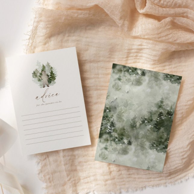 Tarjeta De Consejos Woodland Adventure Gender Neutral Baby Shower (Subido por el creador)