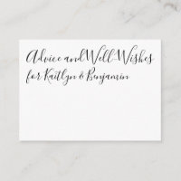 Tarjeta de Consejos y Buenos Deseos en Blanco y Ne