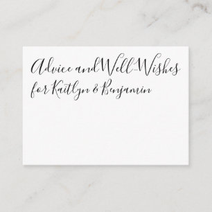 Tarjeta de Consejos y Buenos Deseos en Blanco y Ne