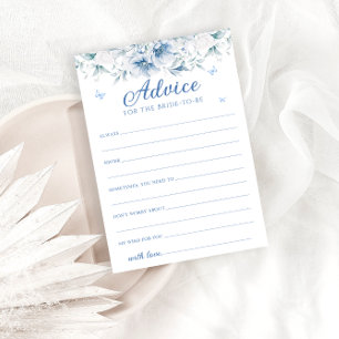Tarjeta de consejos y deseos azules y blancos chin
