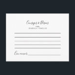 Tarjeta de Consejos y Deseos Boda Minimalista<br><div class="desc">Esta tarjeta de consejos y deseos boda minimalista es perfecta para una boda Española moderna. Estas tarjetas son perfectas para una boda, una ducha de novia, una ducha de bebé, una fiesta de graduación y más. Personalice las tarjetas con los nombres de la novia y el novio, los futuros padres...</div>